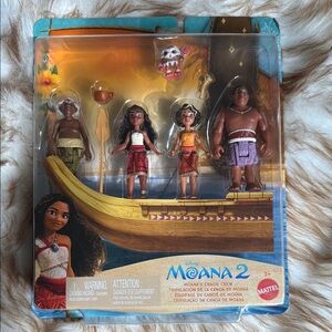 Mattel Disney Moana 2 -Moana’s Canoe Crew playset with 5 dolls